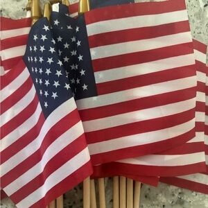 Mini American Flag Pack - Red White Blue, bundle of 12